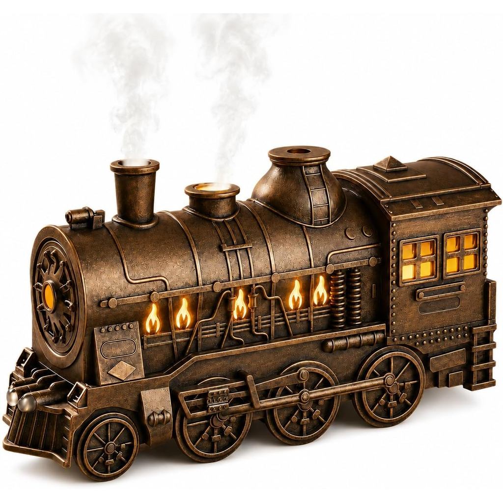 Difusor de Aromas TrainDiffuserChristmas, 300ml, Difusor de Aromas Vintage com Design de Trem a Vapor e Controle Remoto,