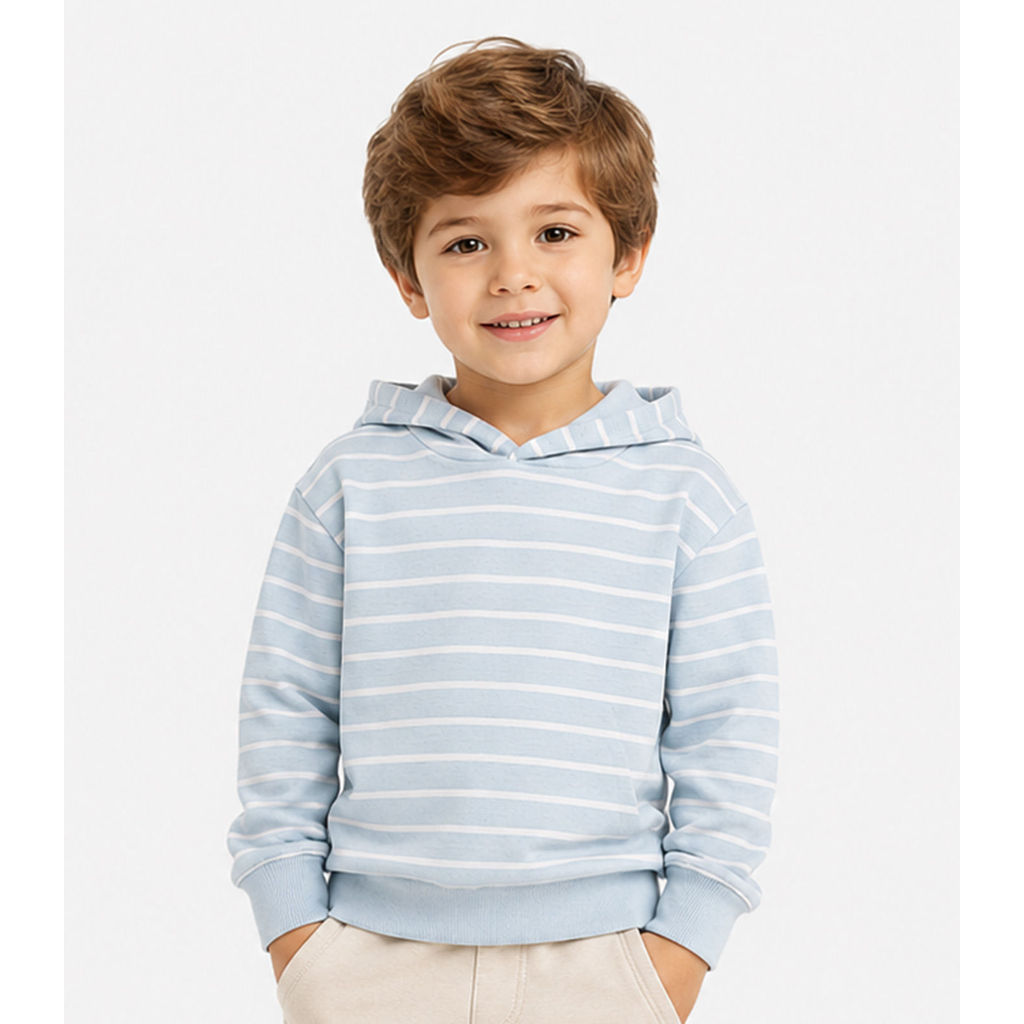 Blusão Com Capuz Infantil Listrado Select Azul