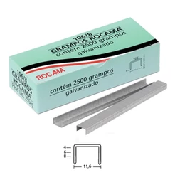 Grampo 106 8mm para Grampeador Manual 1066 Rocama com 2.500 unid.