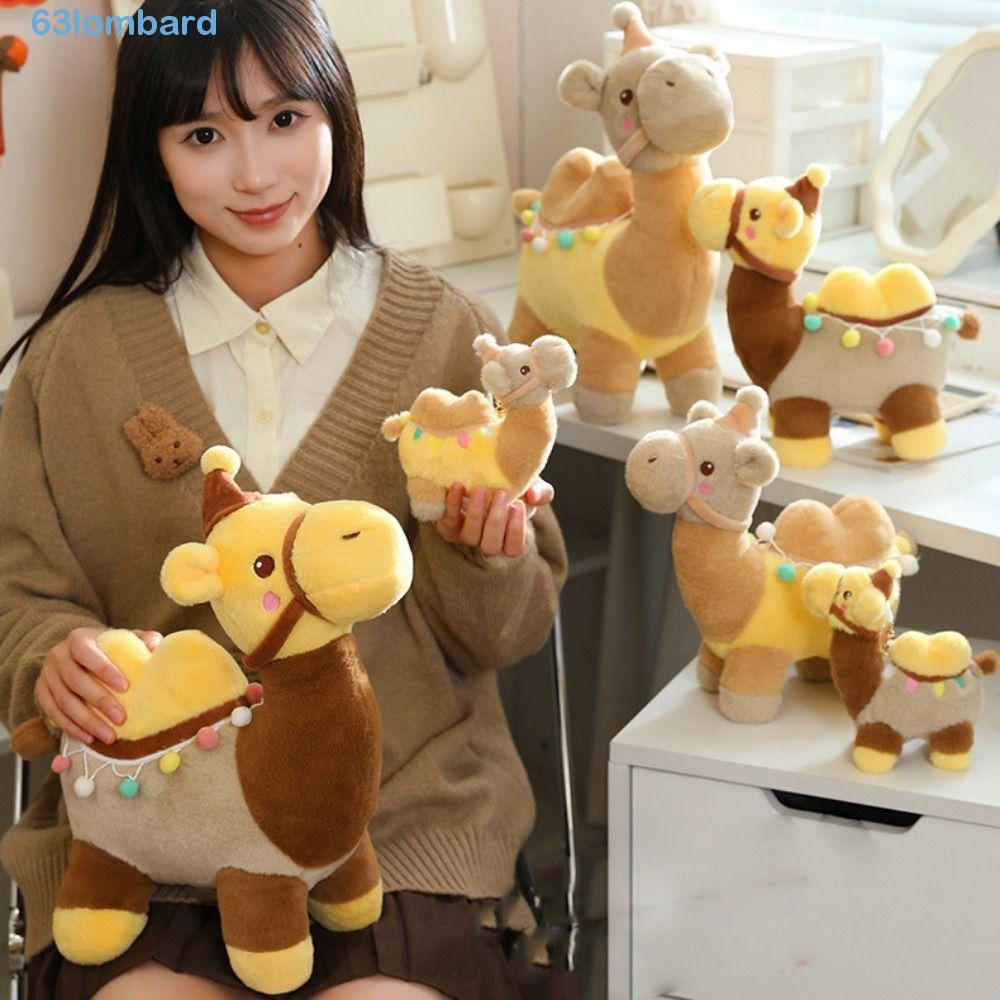 Brinquedo de pelúcia de camelo realista Lombard, feito de algodão PP, com design de animal do deserto, material macio, b