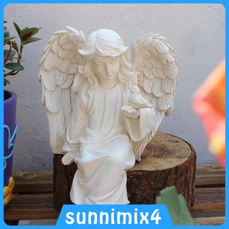 [Sunnimix4] Estátua De Anjo Orando Escultura Pequena Para Quintal Interno E Externo Escritório