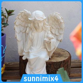 [Sunnimix4] Estátua De Anjo Orando Escultura Pequena Para Quintal Interno E Externo Escritório