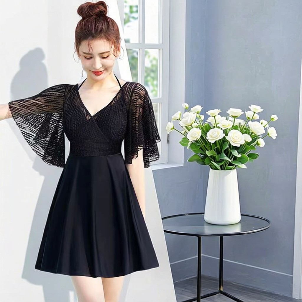 Maiô de verão feminino tamanho grande gordura mm cobrindo carne dividida conservador maiô menina gorda vestido dividido 