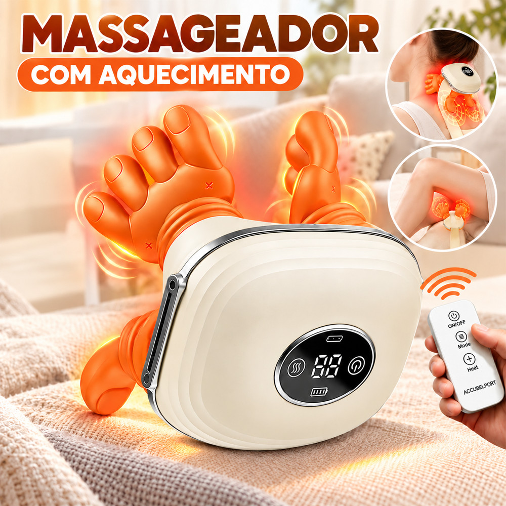 Massageador Elétrico Portátil para Pescoço com Aquecimento, 3 Níveis de Intensidade para Relaxamento Muscular