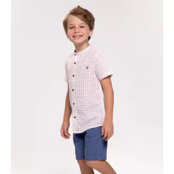 Conjunto Infantil Menino Xadrez Trick Nick Vermelho