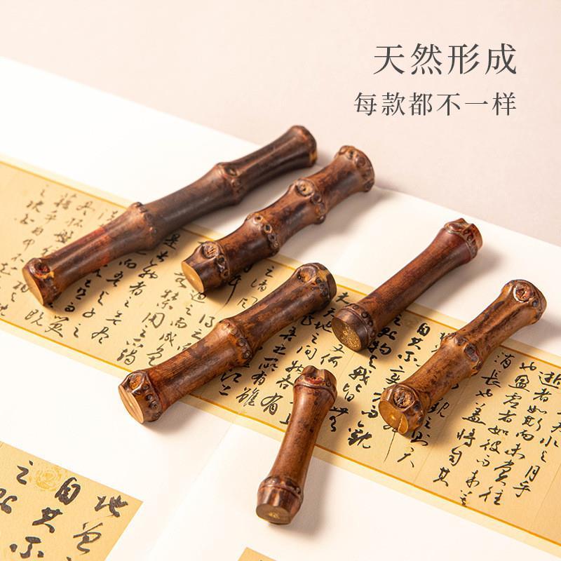 Suporte de caneta de bambu, suporte de pincel de mangostão, suporte de caneta de bambu, estudo, quatro tesouros, ornamen