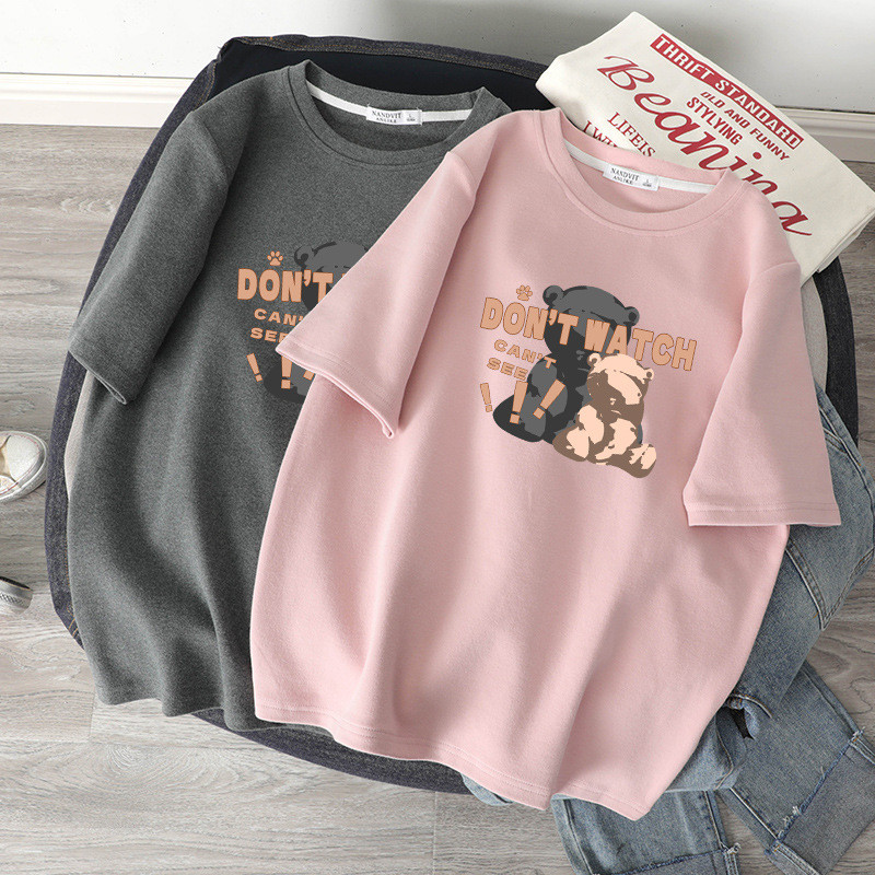 Meninas verão camiseta 2026 novo estilo crianças versão coreana dos desenhos animados de manga curta médio grande crianç