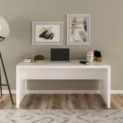 Escrivaninha Mesa Escritório ME4109 163cm Branco Branco