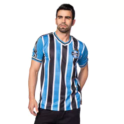 Camiseta Masculina Lotus Grêmio Tricolor Azul/Preto