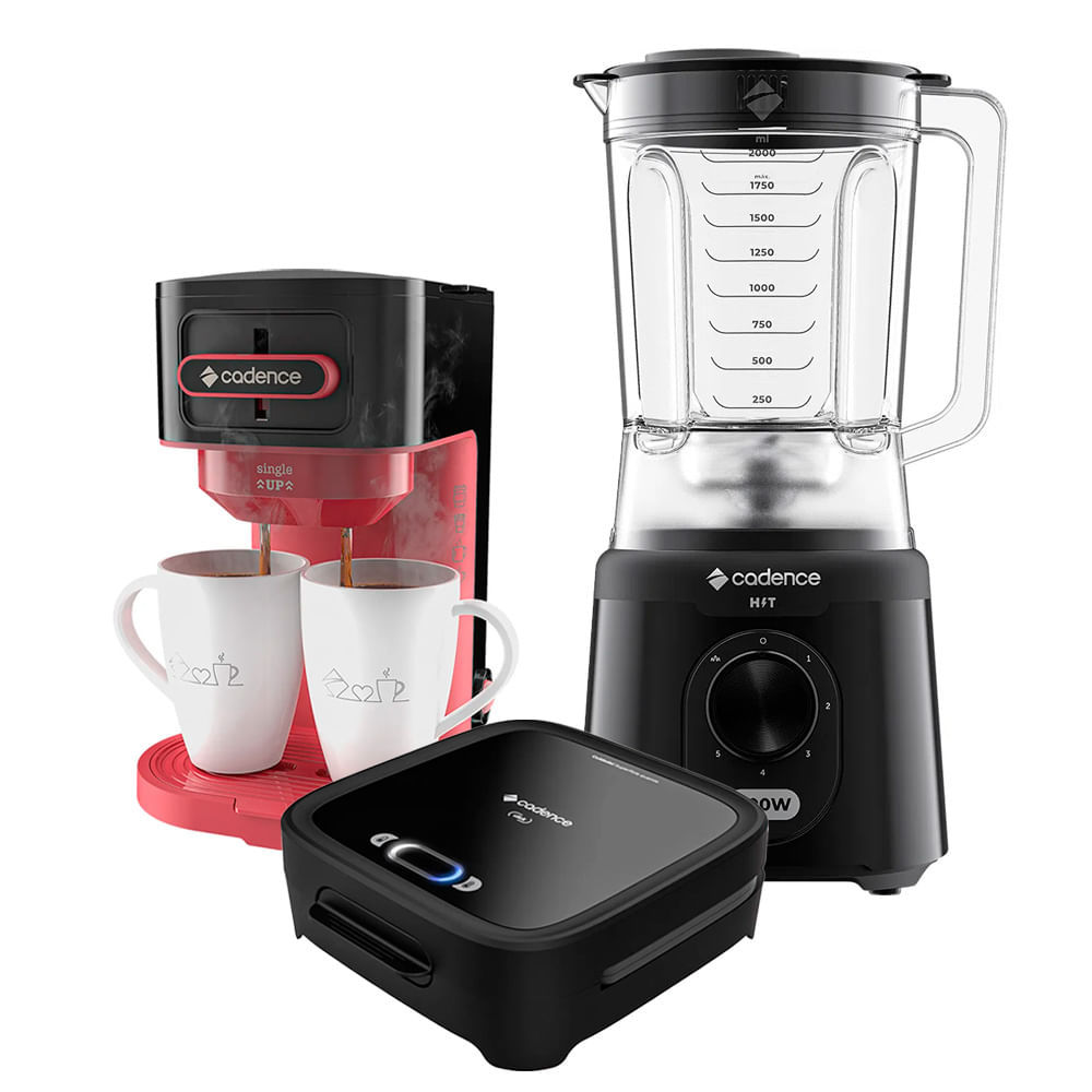 Kit Trio Click Cadence - Sanduicheira - Cafeteira - Liquidificador — oferta na Shopee