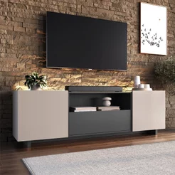 Rack para TV até 55 Polegadas com LED 180cm Cinza Grafite