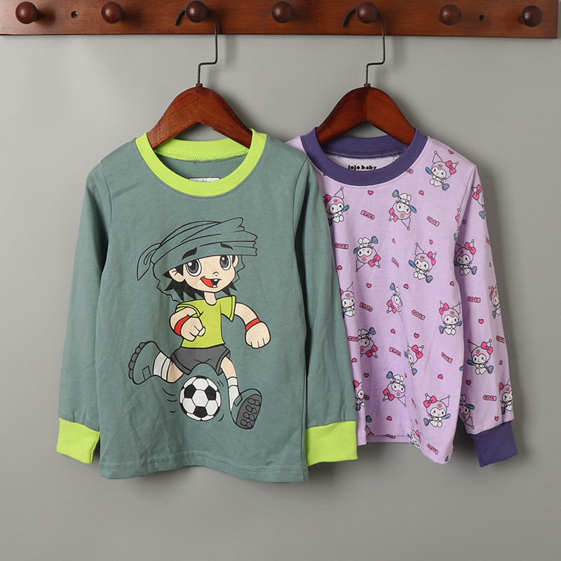 Comércio exterior meninos crianças roupas primavera outono manga comprida camiseta em torno do pescoço pulôver camada Ba