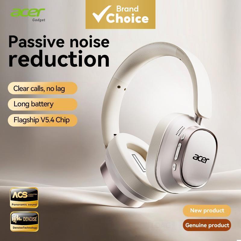 Acer OHR633 Fones de Ouvido sem Fio Bluetooth Over-Ear Tipo-C com Microfone Wrap-Around Comfort de Áudio de Baixa Latênc