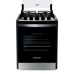 Fogão Brastemp 4 Bocas de Embutir cor Inox com Dupla Chama e Grades Individuais - BYO4EBR