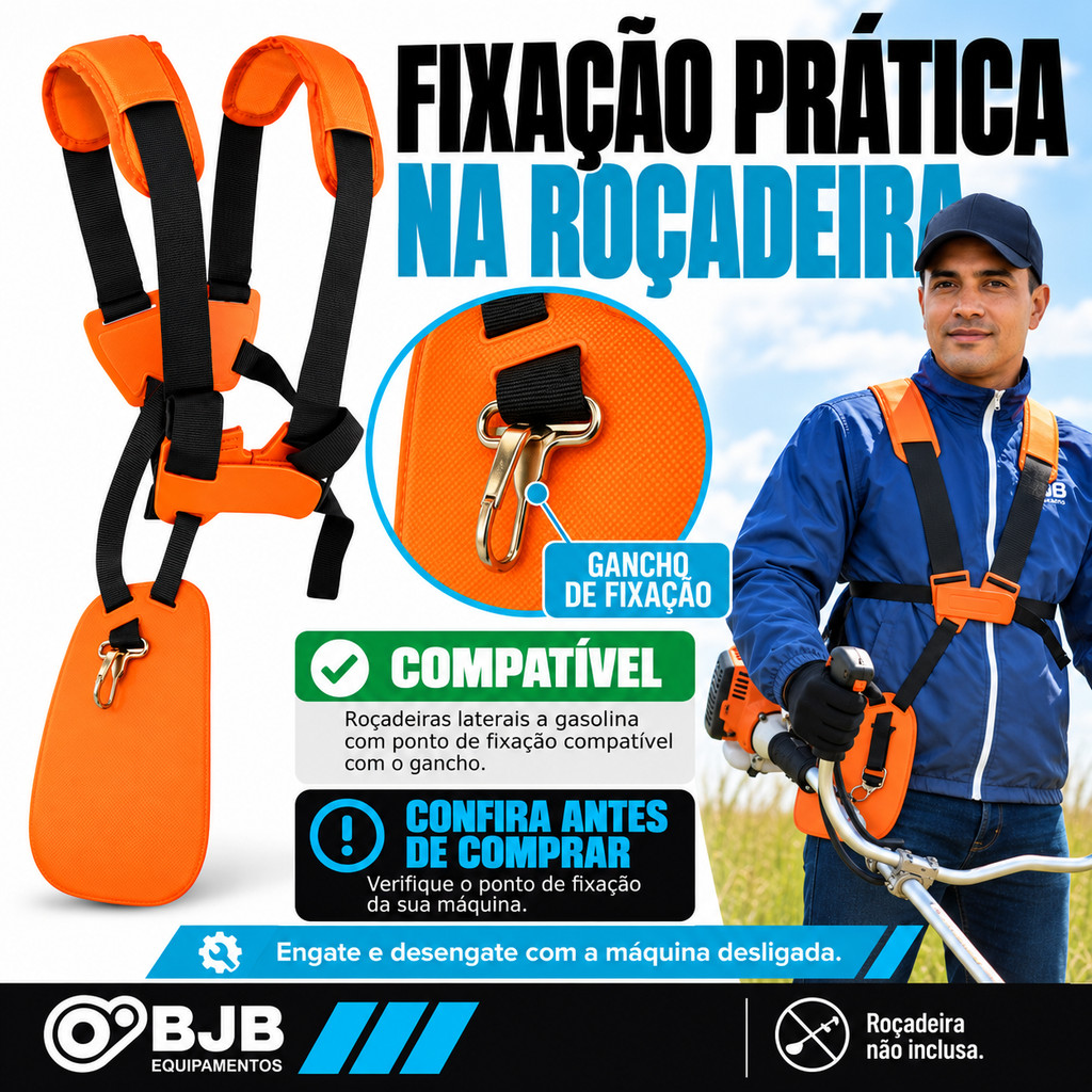 Cinto Colete Duplo Para Roçadeira Stihl, Husqvarna, Toyama, Nakasaki e outros — imagem 2 de 2