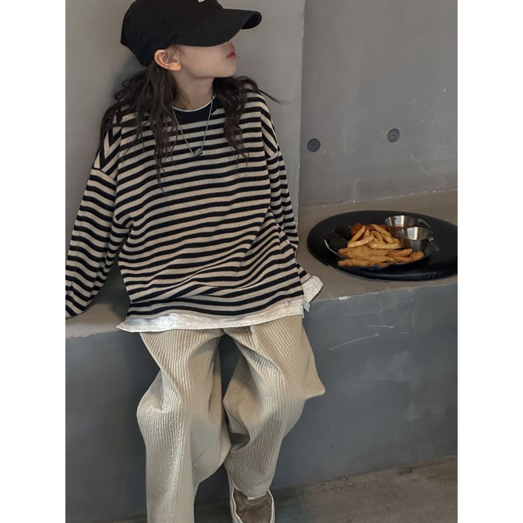Meninas moletom primavera outono estilo 2026 novo estilo crianças estilo ocidental primavera manga comprida camiseta gra