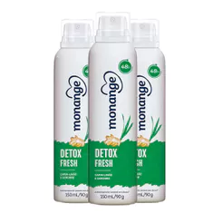 Kit Desodorante Aerosol Monange Detox - 90g - 3 unidades