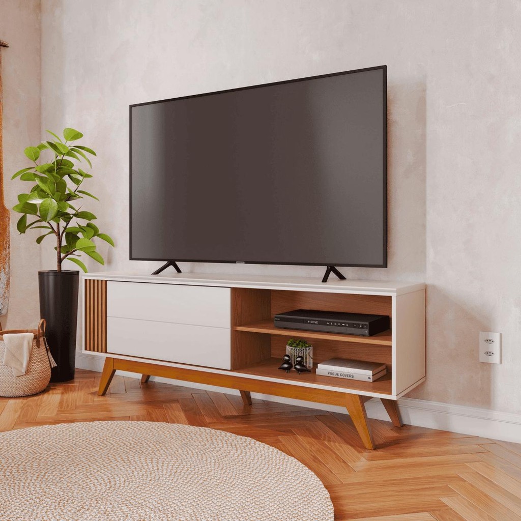 Rack Para TVs ate 60 Polegadas Iwo Off White Matte Freijo