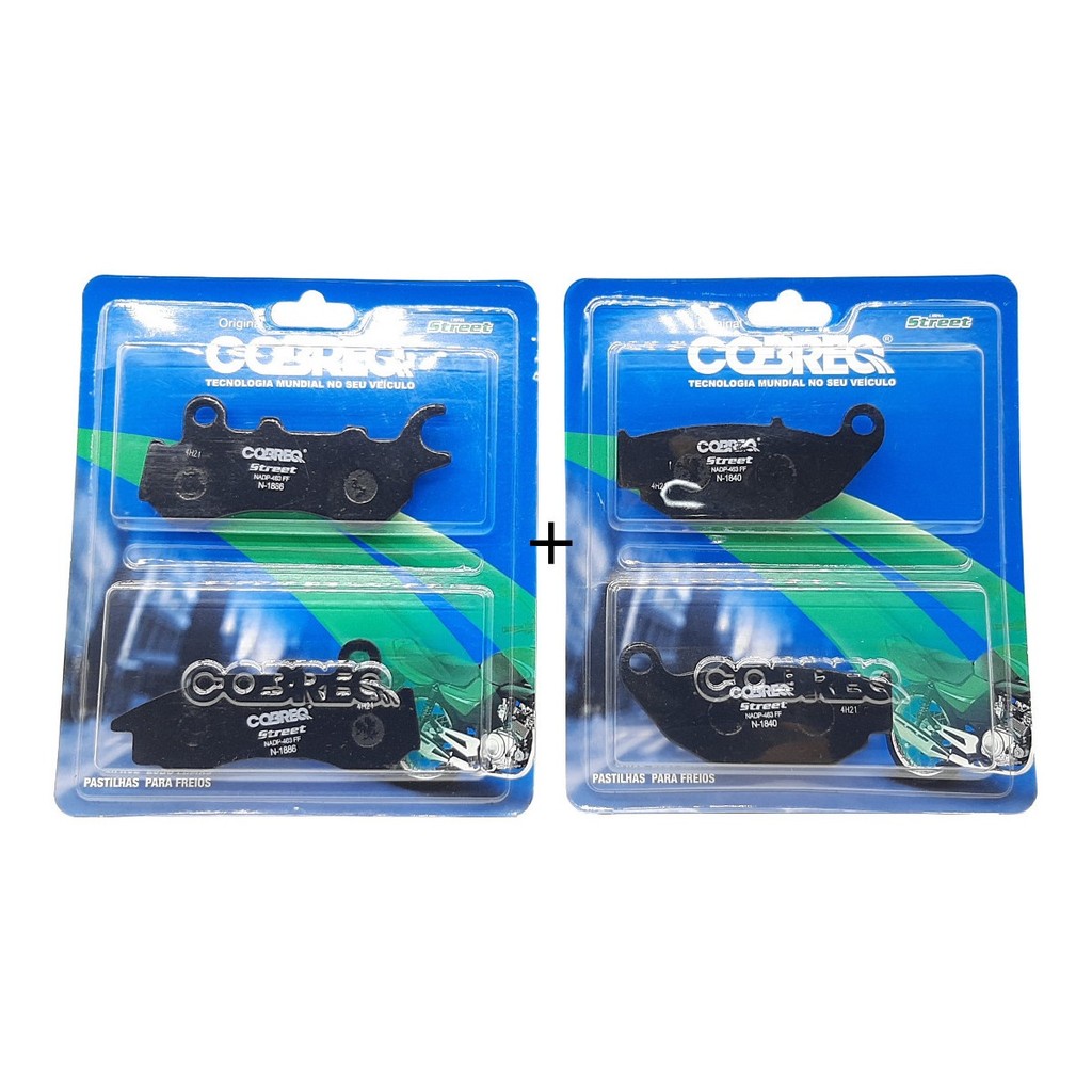 Kit Pastilha Freio Dianteira + Traseira Para Honda Nxr Bros 160 Cobreq em Oferta na Shopee