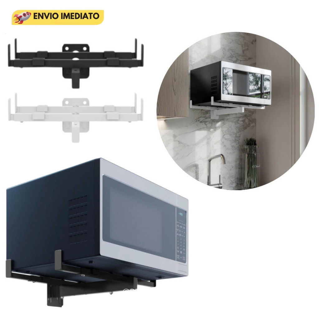 Suporte De Microondas Fixo Na Parede Com Ajuste Forno Elétrico Universal Suporta Até 30kg em Oferta na Shopee