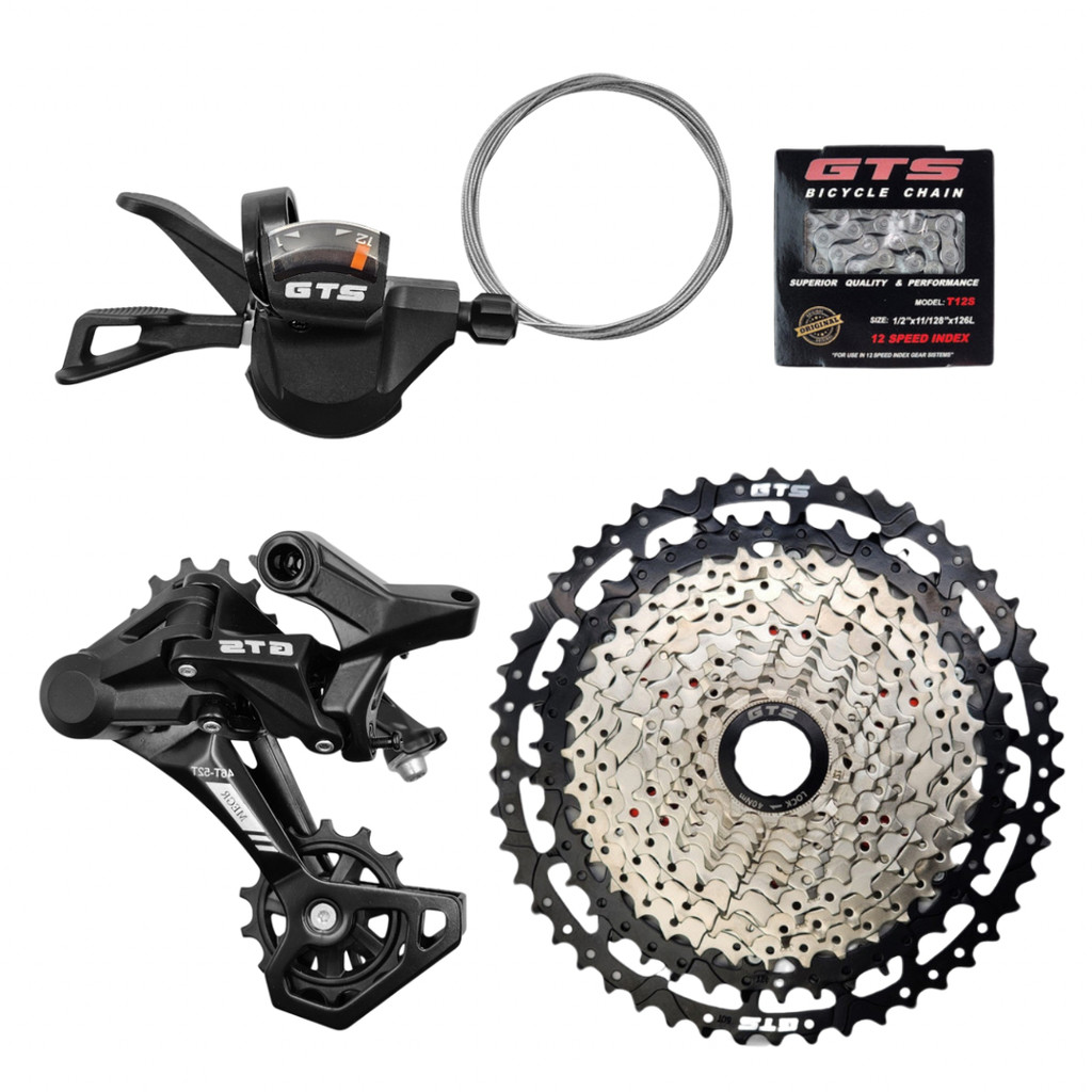 Kit 12v Câmbio Traseiro C/ Alavanca e Corrente GTS + Roda Livre Cassete 11x50 GTS em Oferta na Shopee