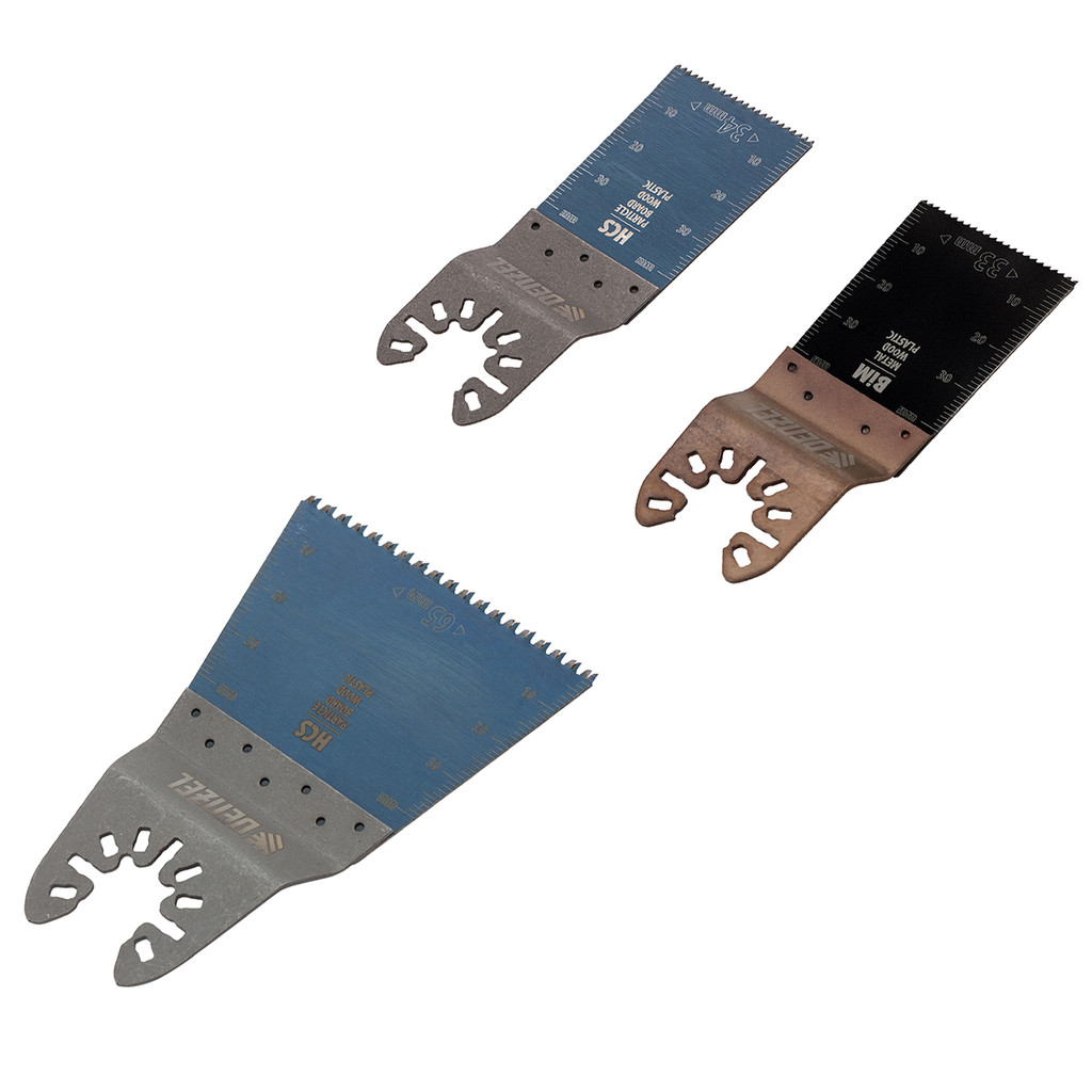CONJUNTO DE LAMINAS DE CORTE MULTIFERRAMENTAS PARA METAL E MADEIRA, 3PCS// DENZEL
