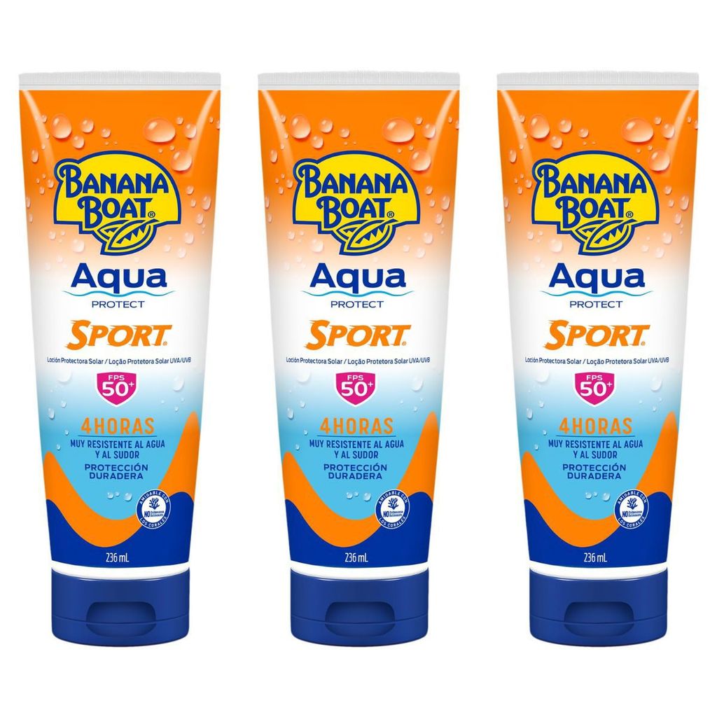 Kit 3 Banana Boat - Protetor Solar Aqua Sport FPS 50 236ml
