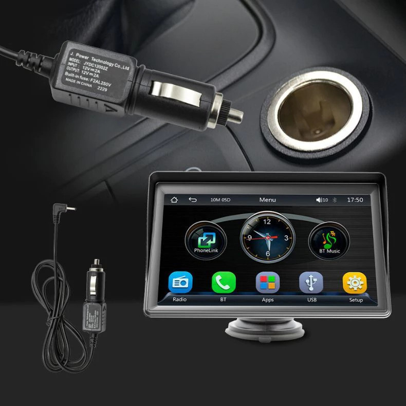 Multimídia Som De Carro Universal Carplay Android e IOS Tela 7 polegada Ventosa Carpei — imagem 2 de 2