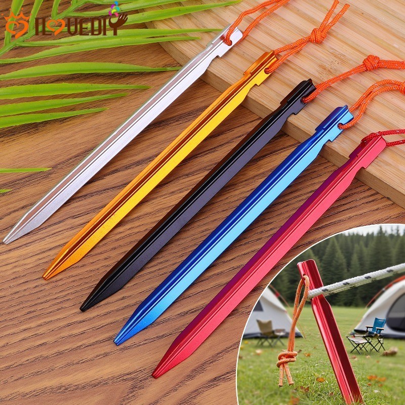 Estacas De Barraca De Acampamento Para Aventuras Ao Ar Livre | Picos De Aterramento Triangulares Em Liga De Alumínio , A