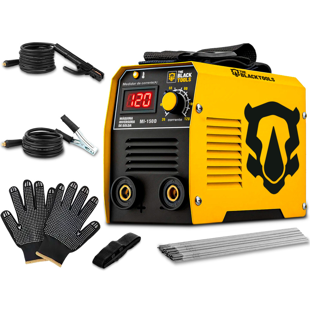 Máquina Solda Inversora 120a Mma Eletrodo 220v The Black Tools + Eletrodos E Luvas em Oferta na Shopee