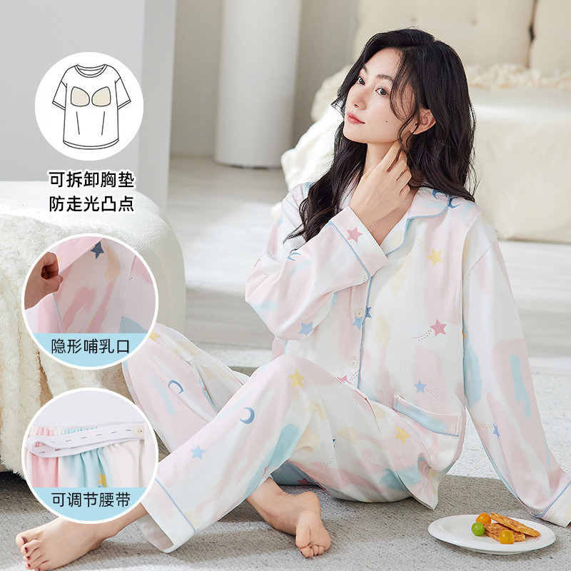 Xiyue atacado classe A roupas de confinamento algodão puro com almofada no peito verão mulheres grávidas pós-parto amame
