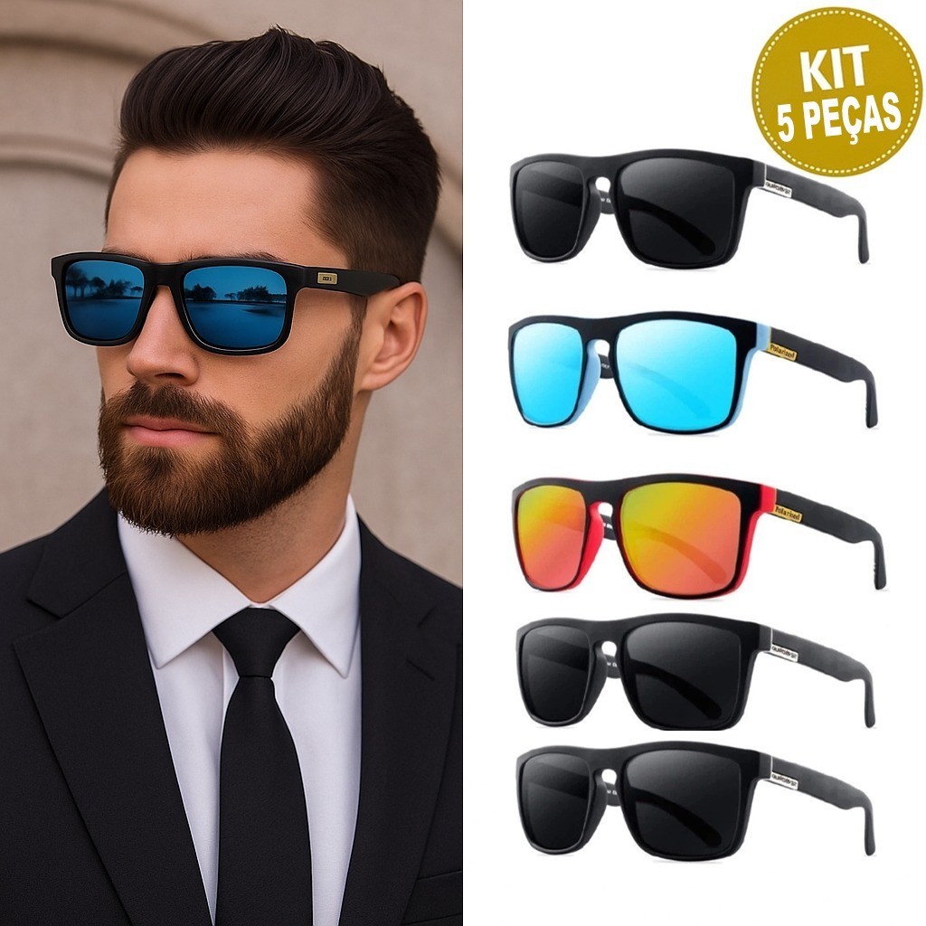 Kit 5 Óculos de Sol Polarizados Premium UV400 Masculino Feminino – Cores Sortidas em Oferta na Shopee