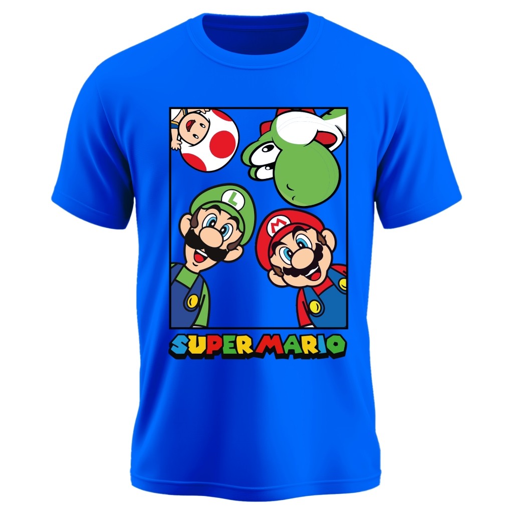 Camiseta Camisa Infantil Mario Bros Desenho 100% Algodão — imagem 2 de 2