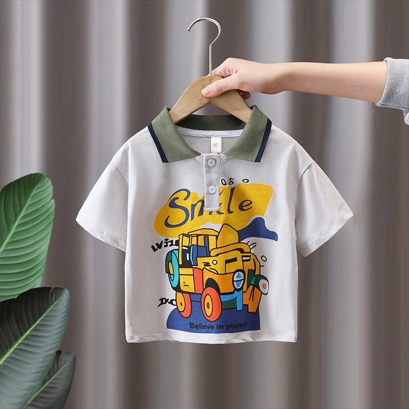 Meninos camiseta de manga curta 2026 novo estilo crianças verão estilo fino versão coreana topo verão dos desenhos anima