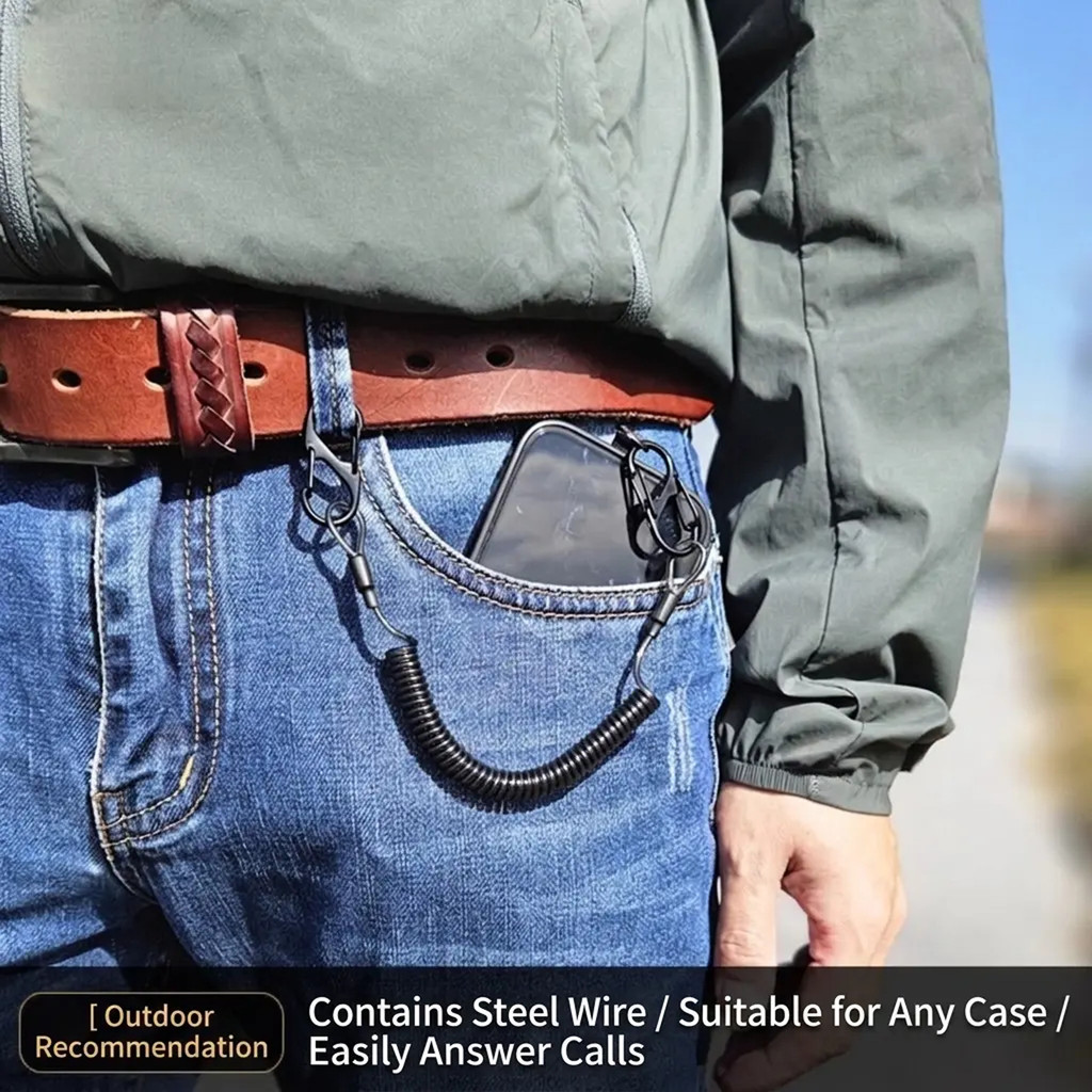 [Ideal para Viagens] Accesorio Retráctil de Acero para Celulares/Proteção/Antirroubo/Celular