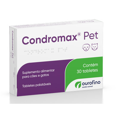 SUPLEMENTO ALIMENTAR PARA CÃES E GATOS CONDROMAX - 30 COMPRIMIDOS