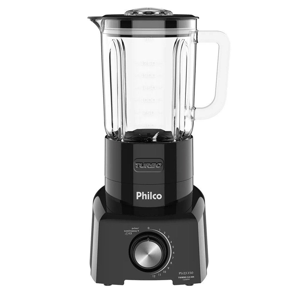 Liquidificador Philco Turbo Glass Pro Maxx Jarra de Vidro 1200W 1,75 Litros PLQ1350 127v