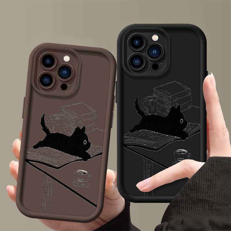 Capa Mínima De Gato Preto Para Samsung Galaxy A54 A02 A03 A04 A03S A05 A05S A06 4G A07 A17 A10 A12 13 A14 A15 A16 A20 A3