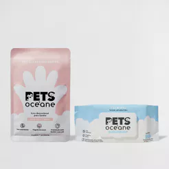 Kit Lenço Umedecido + Luva Descartável para Cachorro e Gato (2 Produtos)