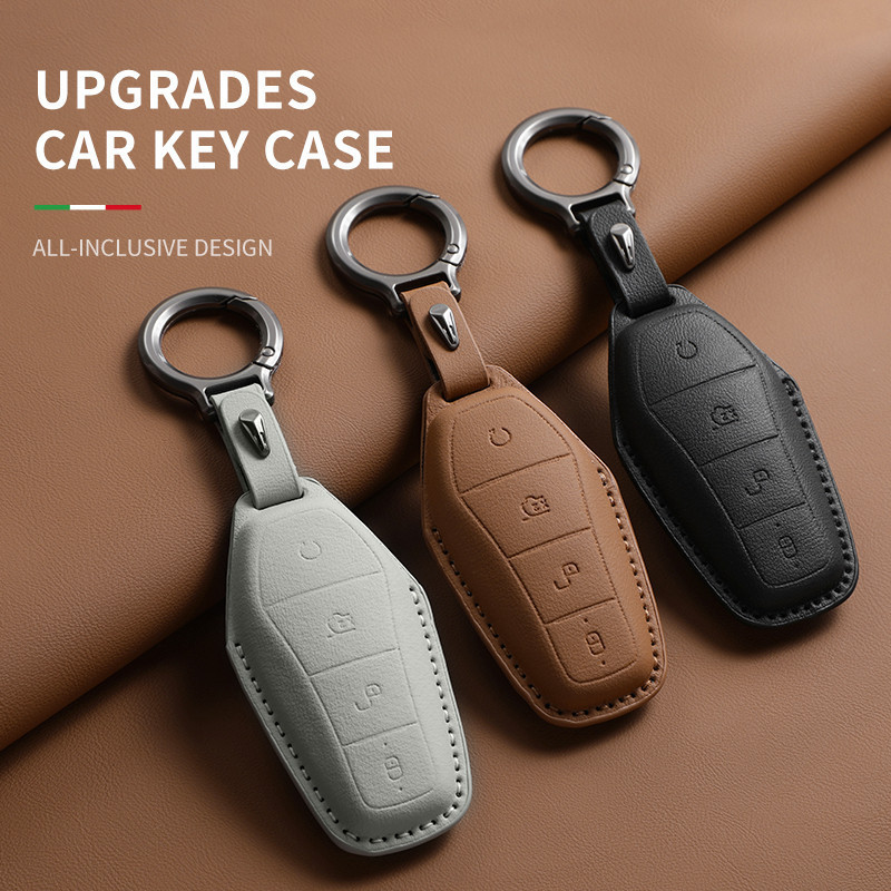 Capa De Couro Para Chave Remota De Carro , BYD Atto 3/Dolphin/Seal/Sealion Song Pro Song  Plus  Dolphin Mini Acessórios