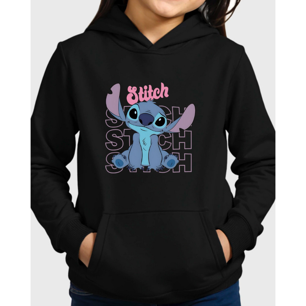 MOLETOM CANGURU Flanelado STITCH UNISSEX INFANTIL Algodão