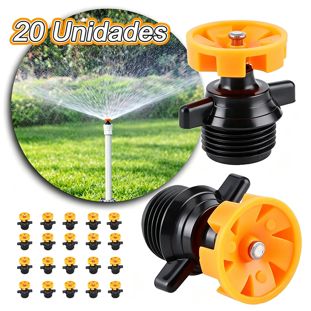 Aspersor 360° Giratório Meganet 1/2 Polegada Microaspersor Pulverizador Para Jardim Gramado Irrigação Agrícola 20 Uni