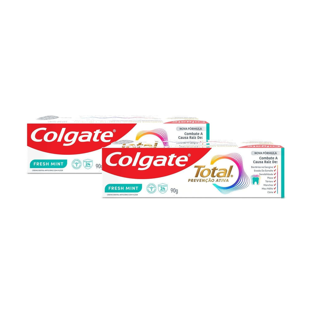 Kit 2 Creme Dental Colgate Total 12 Advanced Fresh Gel 90g