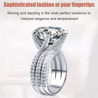 [Alto Padrão] Elegant 6 Prong Twist Design Zircon Engagement Ring for Women/Anel Feminino/Anel de Zircônia
