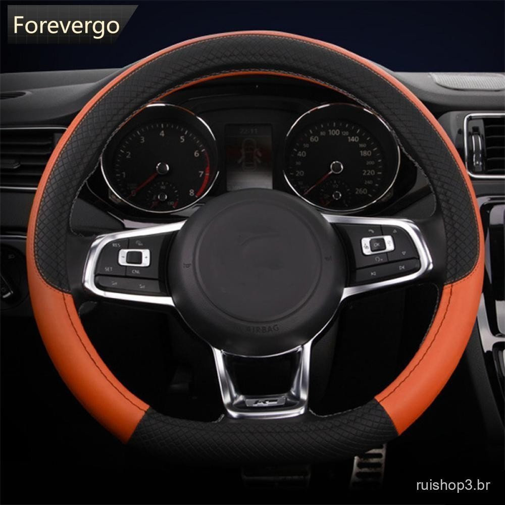 FOREVERGO D Forma Capa De Volante Do Carro Antiderrapante Trança Acessórios Automóveis C3F9 EQLL