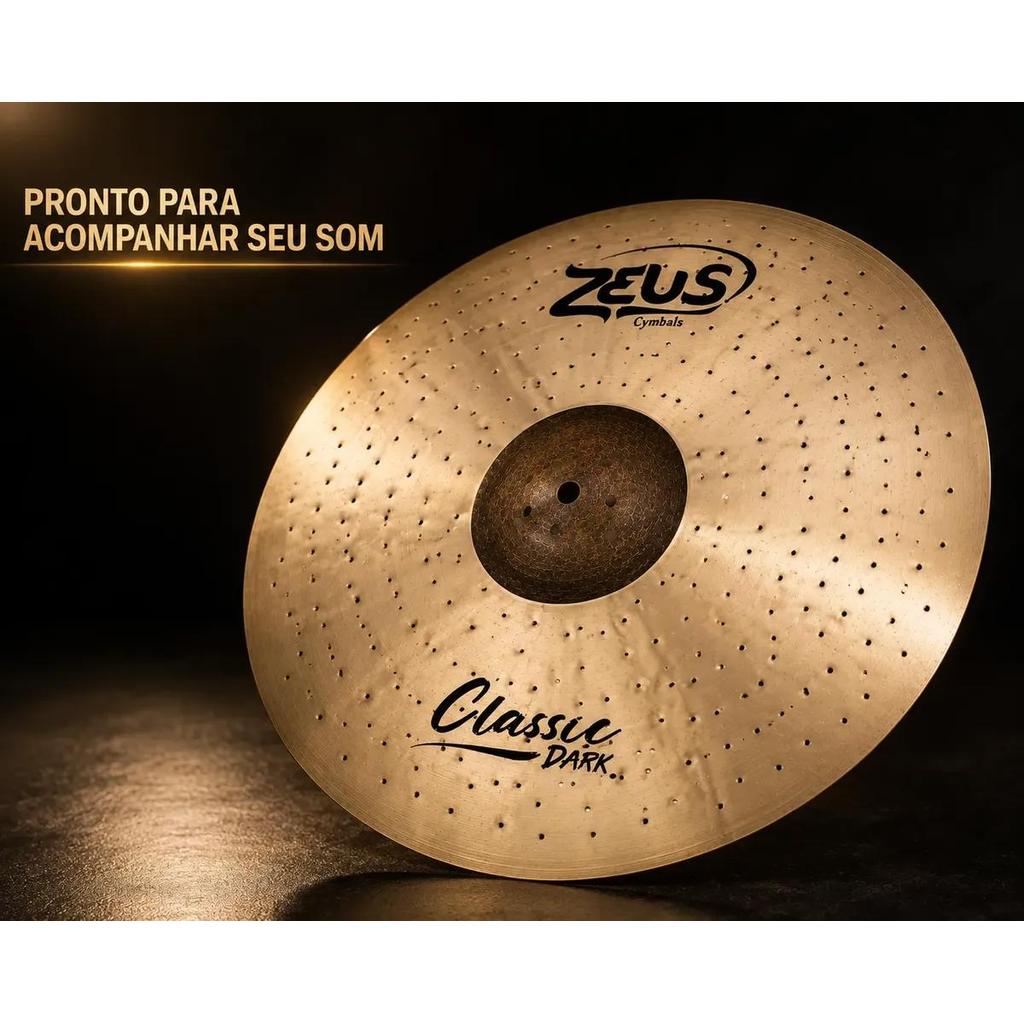 Prato De Bateria Crash 16 Zeus Classic Dark Zcdc16 Perfurado — imagem 2 de 2