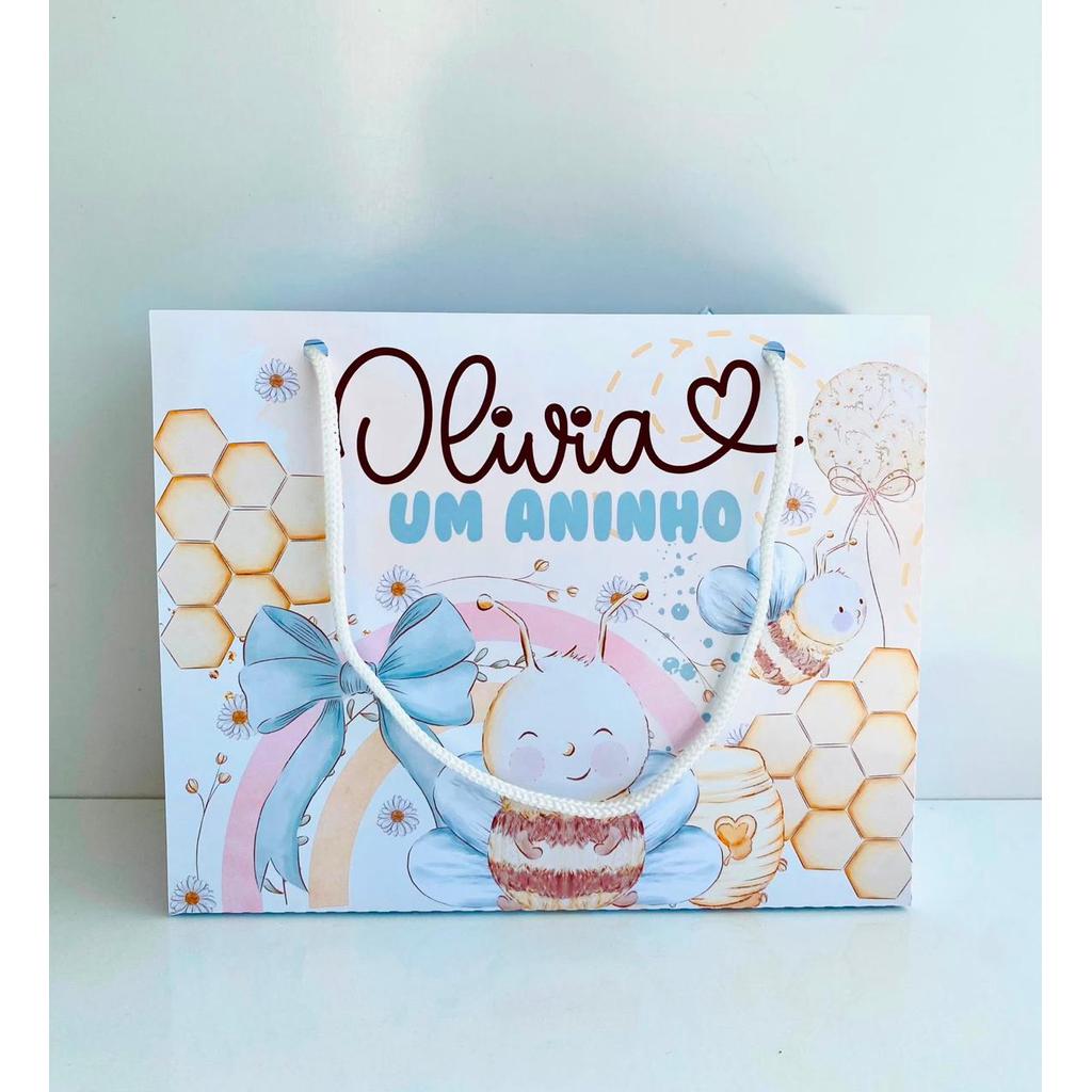 Sacolinha Personalizada Abelhinha Lembrancinha Festa Infantil Abelhinha