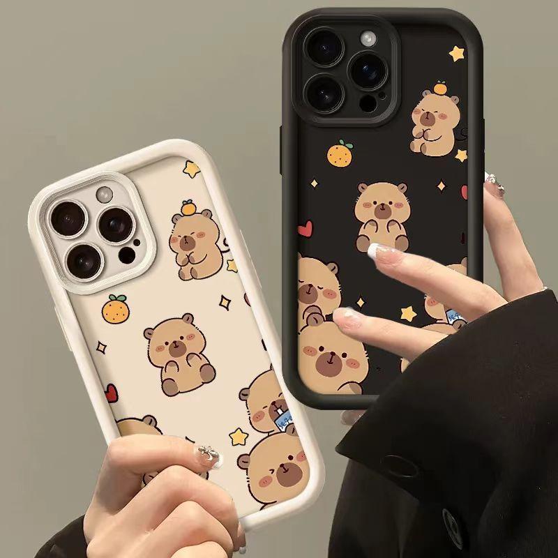 Funda de teléfono con diseño de capibara para Samsung A55 A54 A53 A16 A06 A34 A15 A14 A36 A35 A34 A22 A32 A13 A05 A05S A