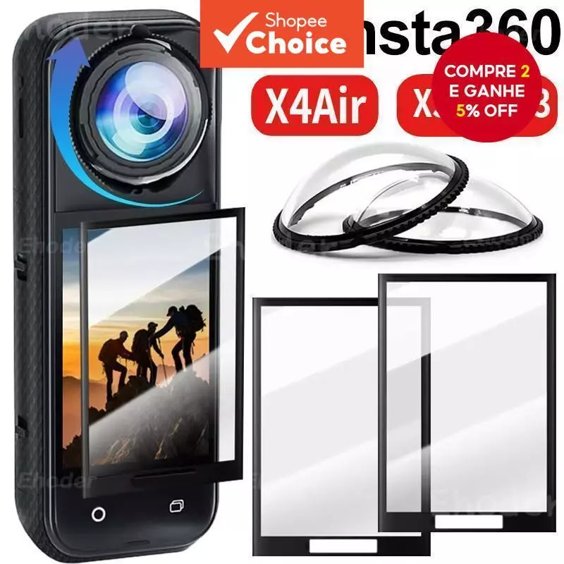Para Insta360 X5 Premium Lente Guarda PC Protetor Removível Capa Acessório Da Câmera De Ação
