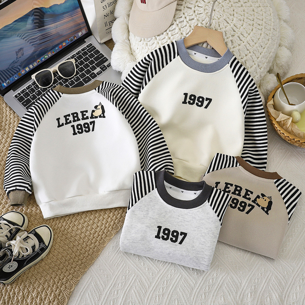 Conjunto de Moletom Casual Estampado de Outono para Meninos